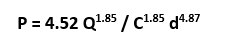 Hazen-Williams equation