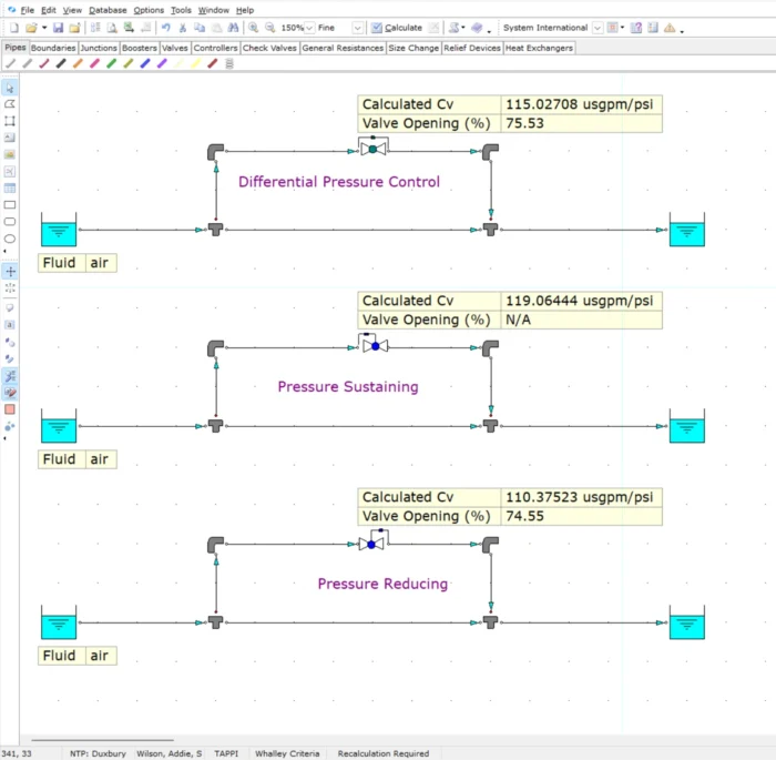 FluidFlow Pressure Control Valve Modeling