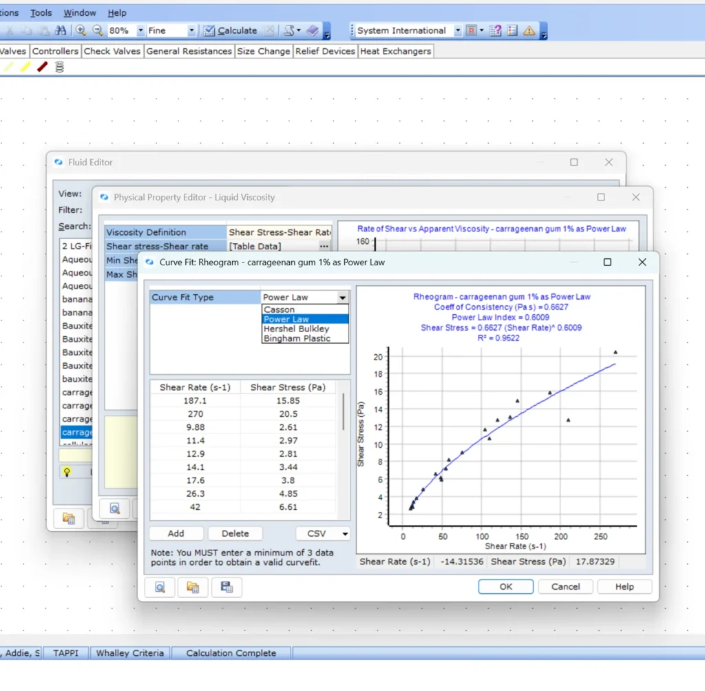 FluidFlow Rheology Model Selection