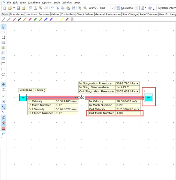 FluidFlow Sonic and Choked Velocity Checks