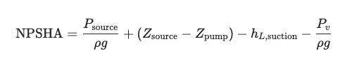 NPSHA formula
