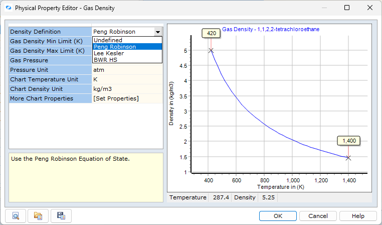 Physical Property Editor - Gas Density FluidFlow