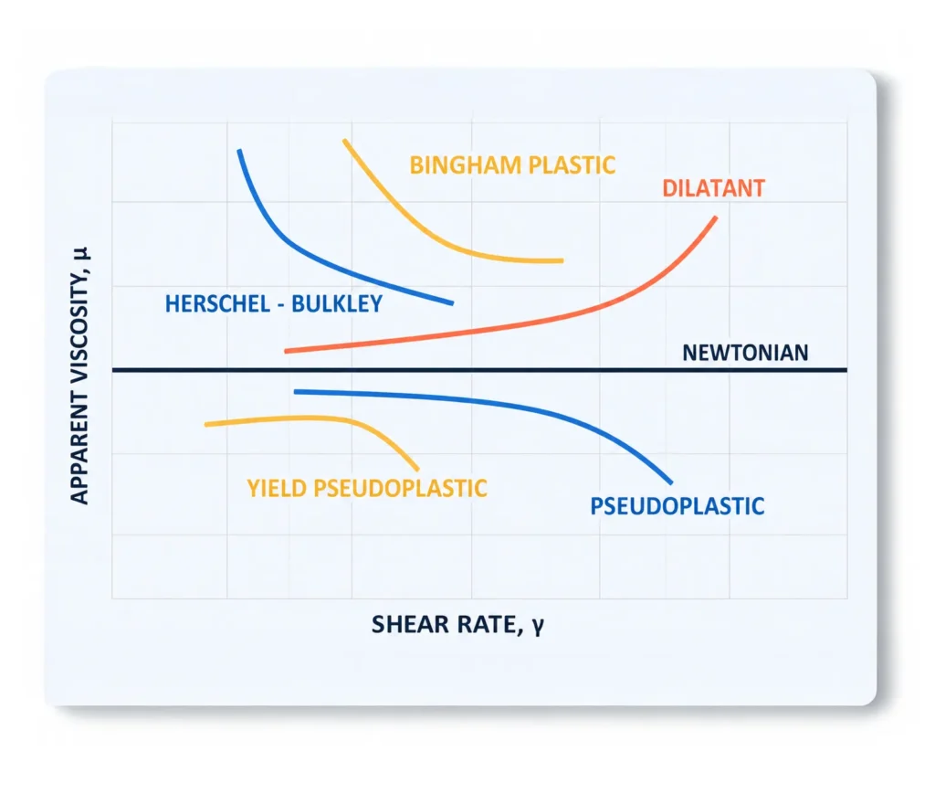 Non-newtonian Fluid Shear rate shear stress