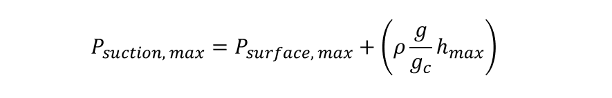 Maximum Suction Pressure Equation